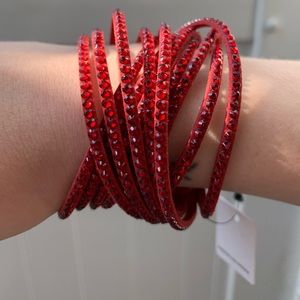 Swarovski Red 6 Band Crystal Bracelet